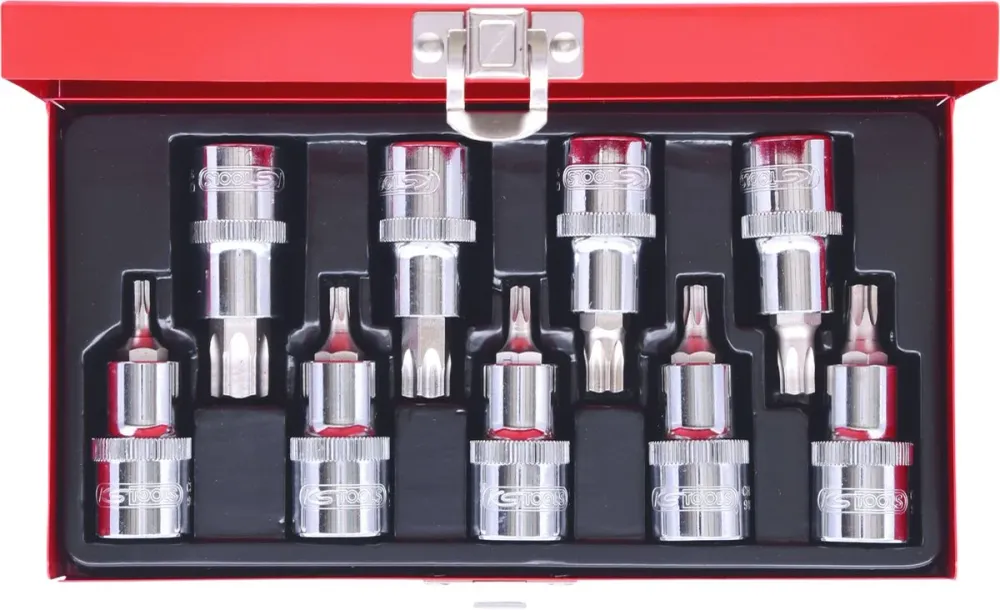 KS TOOLS 1/2" CHROMEplus Bit-Stecknuss-Satz Torx, 9-tlg T20-T60 ( 918.1385 )