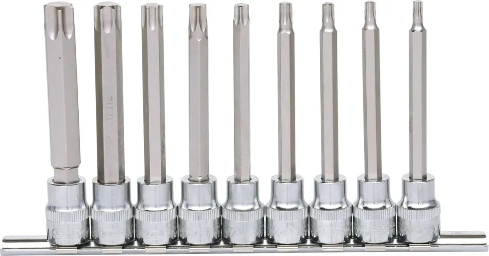 KS TOOLS 3/8" CHROMEplus Bit-Stecknuss-Satz Torx, lang, 9-tlg T20-T60 ( 918.1550 )
