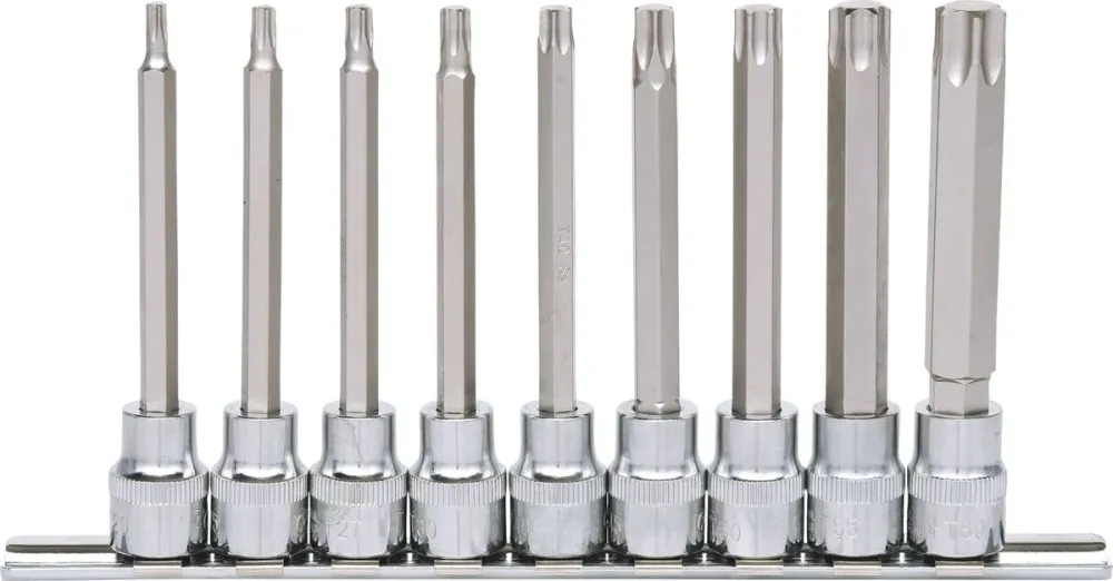 KS TOOLS 3/8" CHROMEplus Bit-Stecknuss-Satz Torx, lang, 9-tlg T20-T60 ( 918.1550 )