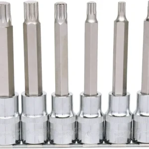 KS TOOLS 1/2" CHROMEplus Bit-Stecknuss-Satz XZN, lang, 6-tlg M5-M14 ( 918.1358 )