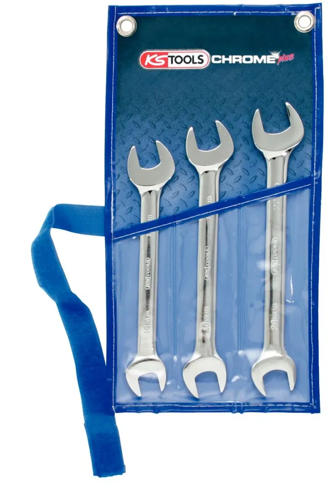 KS TOOLS CHROMEplus Doppel-Maulschlüssel-Satz, 3-tlg ( 518.0743 )
