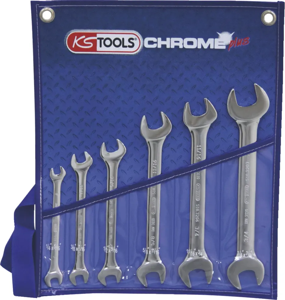KS TOOLS CHROMEplus Doppel-Maulschlüssel-Satz, 6-tlg ( 518.3220 )