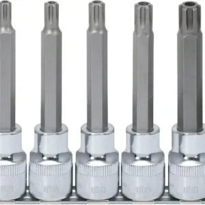KS TOOLS 1/2" CHROMEplus RIBE-Bit-Stecknuss-Satz, lang, 9-tlg M5-M14, Bohrung ( 918.1895 )