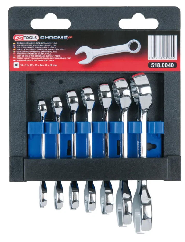 KS TOOLS CHROMEplus Ringmaulschlüssel-Satz, kurz, 7-tlg ( 518.0040 )