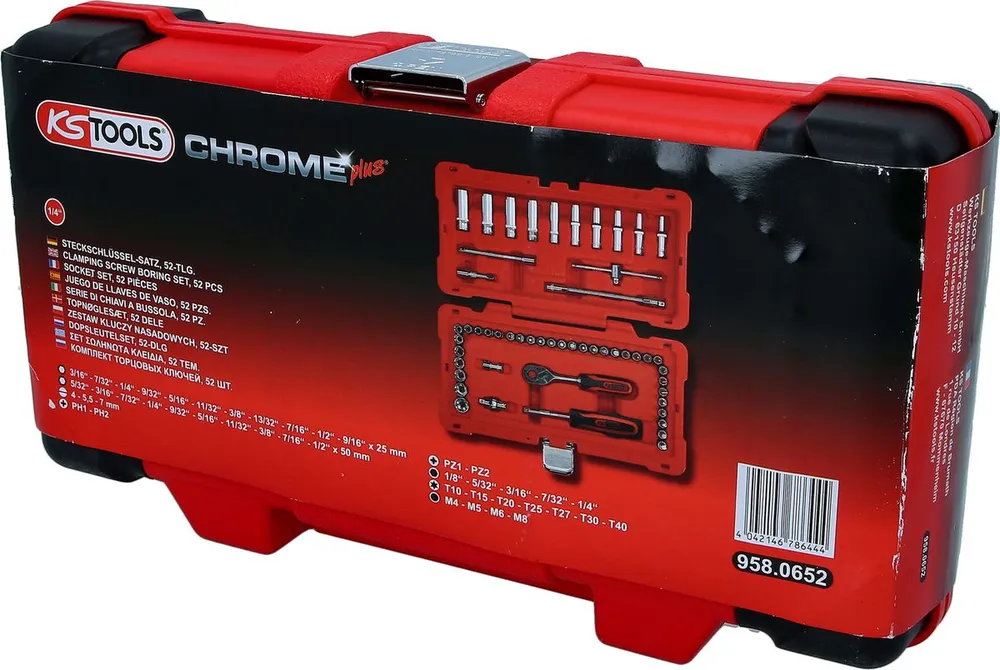 KS TOOLS 1/4" CHROMEplus Steckschlüssel-Satz, 52-tlg ( 958.0652 )