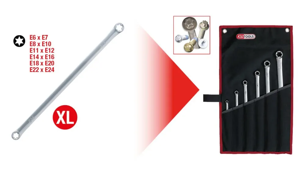 KS TOOLS CHROMEplus Torx-E-Doppel-Ringschlüssel, 6-tlgXL ( 518.0930 )