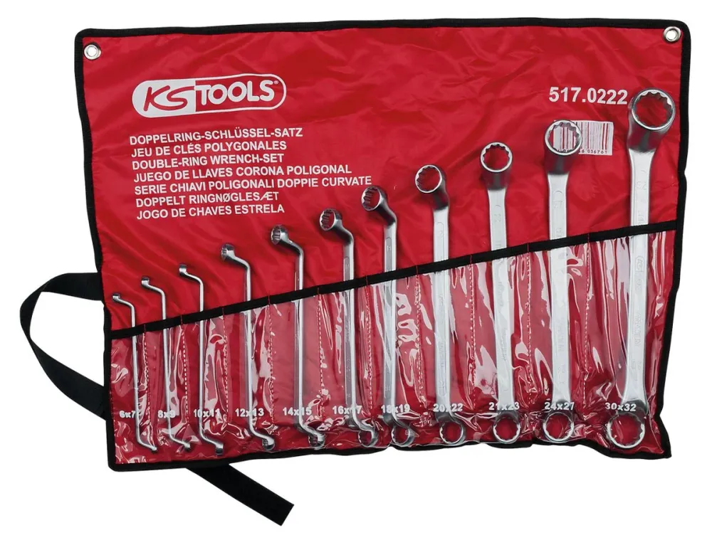 KS TOOLS Doppel-Ringschlüssel-Satz, gekröpft, 11-tlg 6-32mm ( 517.0222 )