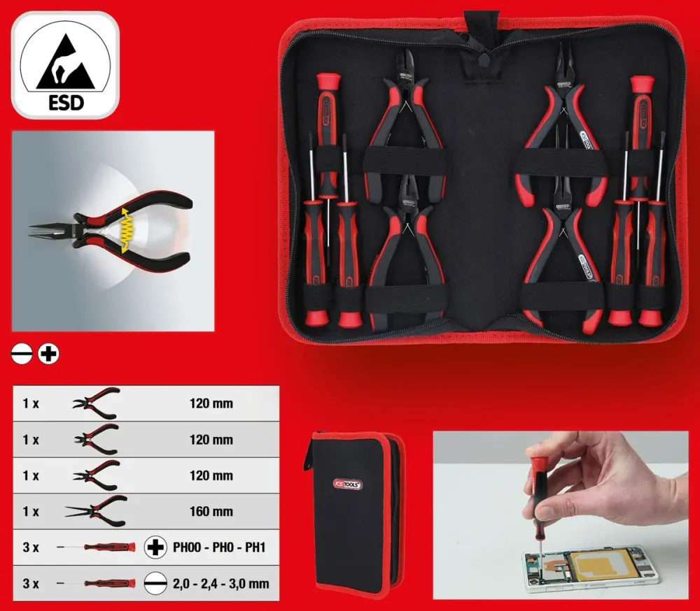 KS TOOLS Feinmechanik-Werkzeug-Satz, 10-tlg ( 500.7220 )