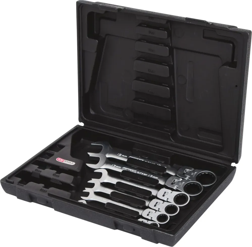 KS TOOLS GEARplus Gelenk-Ratschenringmaulschlüssel-Satz, 6-tlgfeststellbar ( 503.4859 )