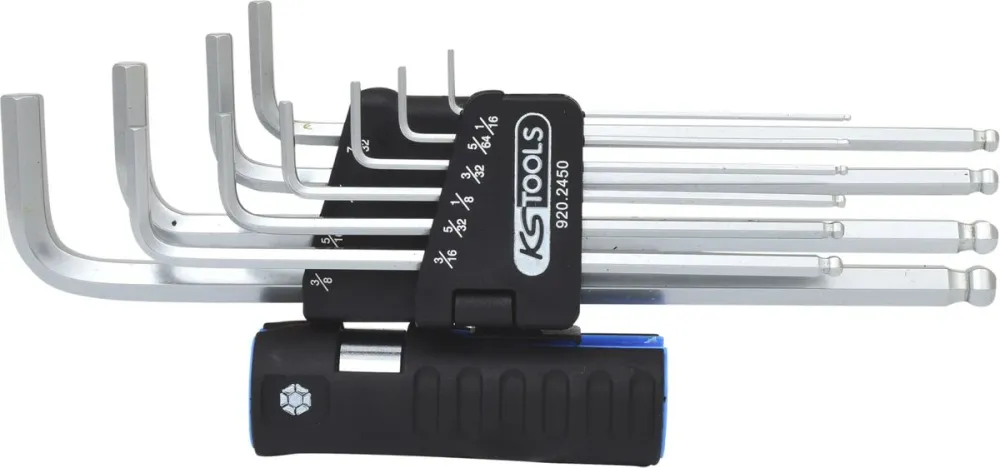 KS TOOLS 3 1 Innen6kant-Winkelstiftschlüssel-Satz,10-tlg XL, Kugelkopf, Zoll ( 920.2450 )