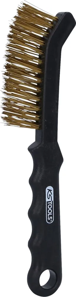 KS TOOLS Messingdraht-Bremssattel-Drahtbürste 2-reihig, glatt ( 201.2340 )