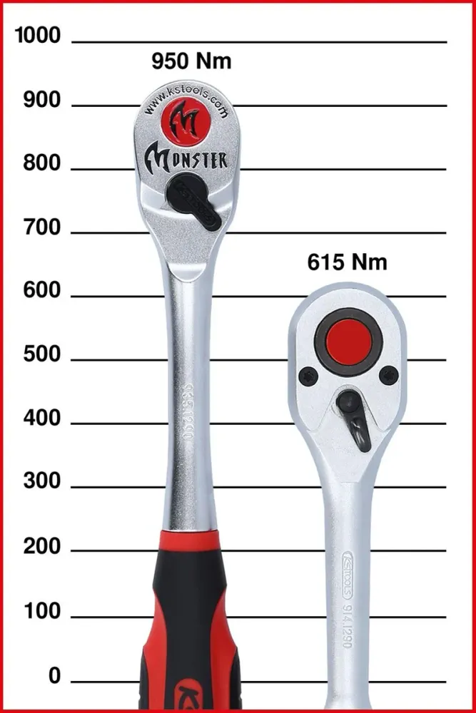 KS TOOLS 1/2" Monster Umschaltknarre, 100 Zahn ( 935.1290 )