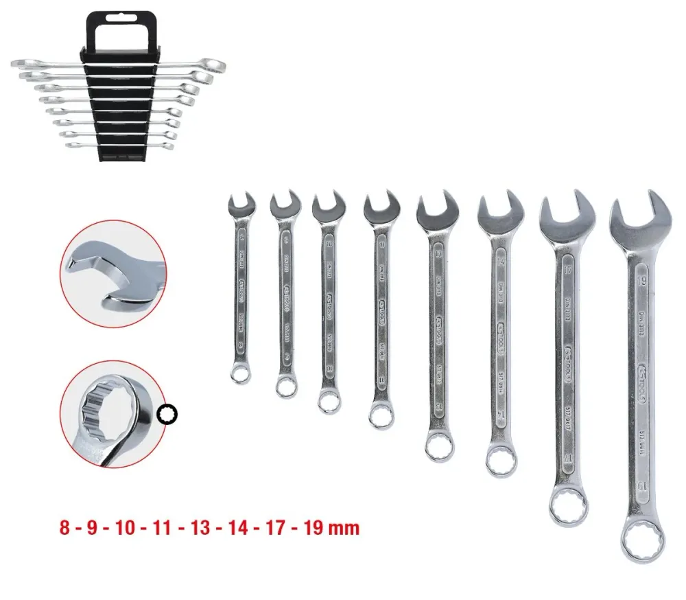 KS TOOLS Ringmaulschlüssel-Satz, abgewinkelt, 8-tlg 8-19mm ( 517.0048 )