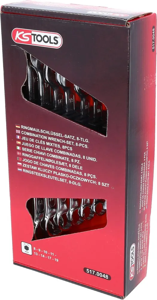 KS TOOLS Ringmaulschlüssel-Satz, abgewinkelt, 8-tlg 8-19mm ( 517.0048 )