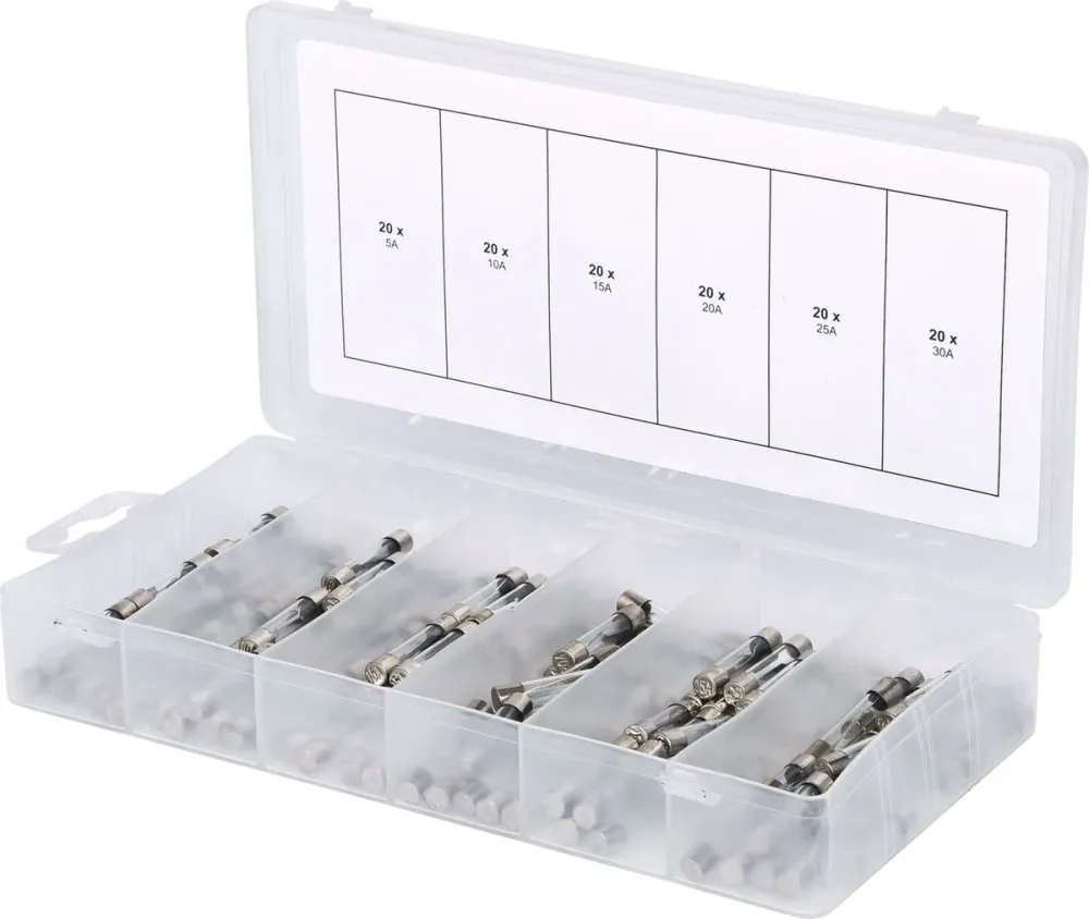 KS TOOLS Sortiment Glassicherungen, 5-30A, 120-tlg ( 970.0270 )