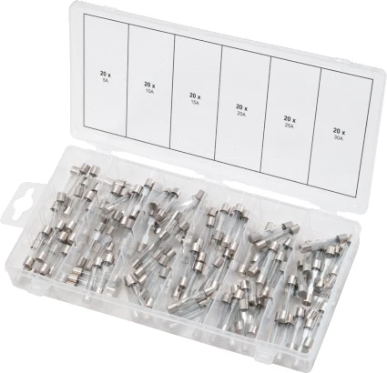 KS TOOLS Sortiment Glassicherungen, 5-30A, 120-tlg ( 970.0270 )