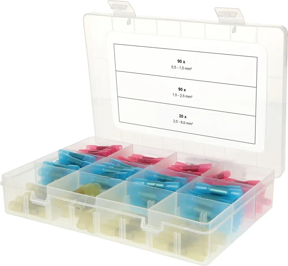 KS TOOLS Sortiment Schrumpfstoßverbinder, 0,5 mm² - 6,0 mm², 200-tlg ( 970.0790 )