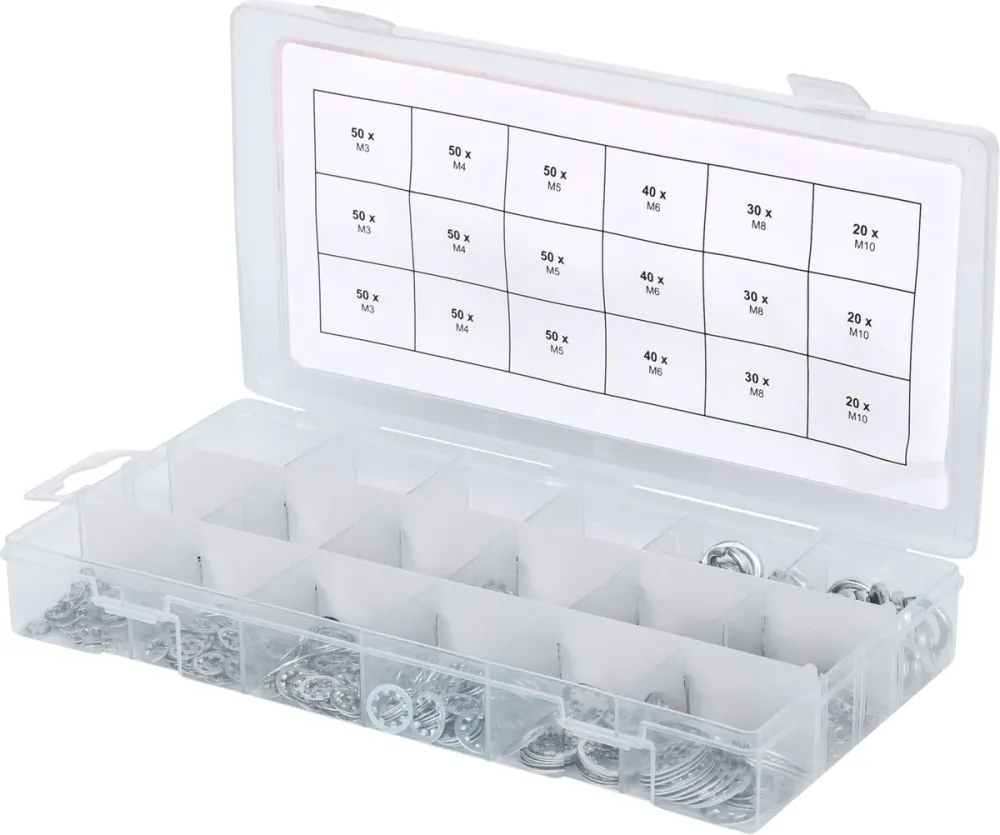 KS TOOLS Sortiment Zahn-Unterlegscheiben,M3-10, 720-tlg ( 970.0240 )