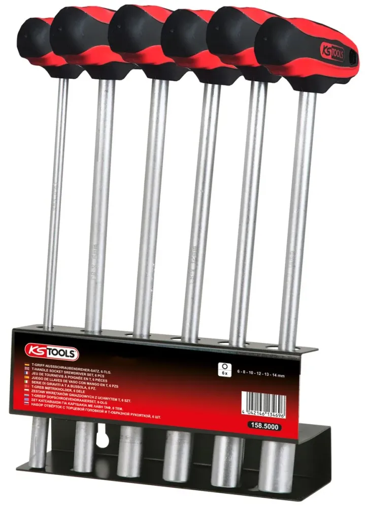 KS TOOLS T-Griff-Nussschraubendreher-Satz, 6-tlg, 6-14mm ( 158.5000 )