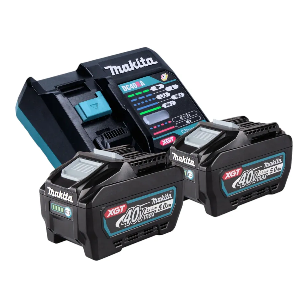 Makita GA 044 GT201 Akumulatorowa szlifierka kątowa 40 V maks. 125 mm X-LOCK Bezszczotkowa + 2x akumulator 5,0 Ah + ładowarka