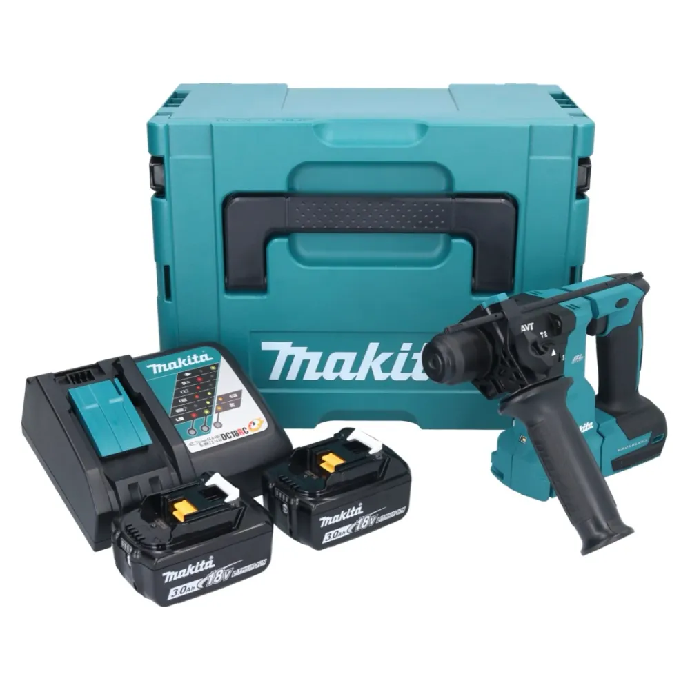 Akumulatorowa młotowiertarka Makita DHR 183 RFJ 18 V 1,7 J SDS plus Brushless + 2x akumulator 3,0 Ah + ładowarka + Makpac