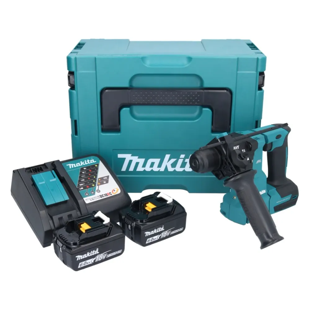 Akumulatorowa młotowiertarka Makita DHR 183 RGJ 18 V 1,7 J SDS plus Brushless + 2x akumulator 6,0 Ah + ładowarka + Makpac