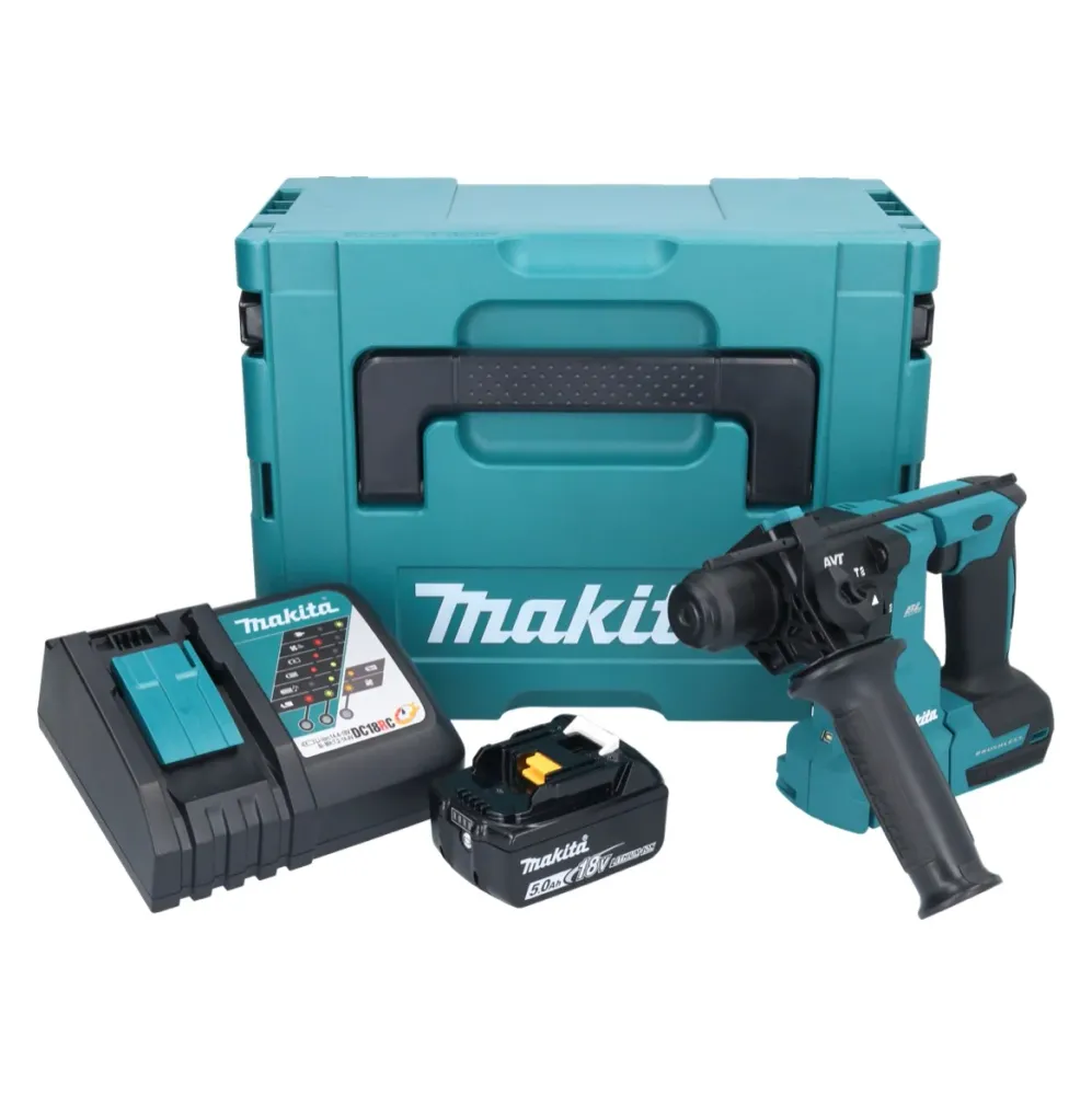 Akumulatorowa młotowiertarka Makita DHR 183 RT1J 18 V 1,7 J SDS plus Brushless + 1x akumulator 5,0 Ah + ładowarka + Makpac