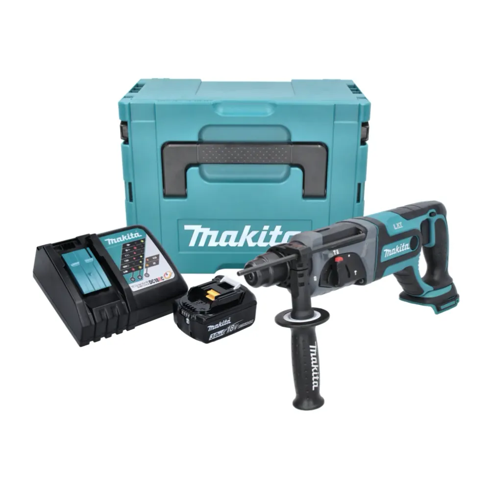 Akumulatorowa młotowiertarka Makita DHR 241 RF1J 18 V 2,0 J SDS plus + 1x akumulator 3,0 Ah + ładowarka + Makpac