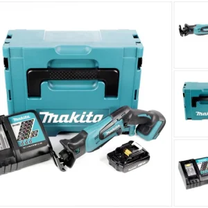 Akumulatorowa pilarka szablasta Makita DJR 183 RA1J 18 V + 1x akumulator 2,0 Ah + ładowarka + Makpac