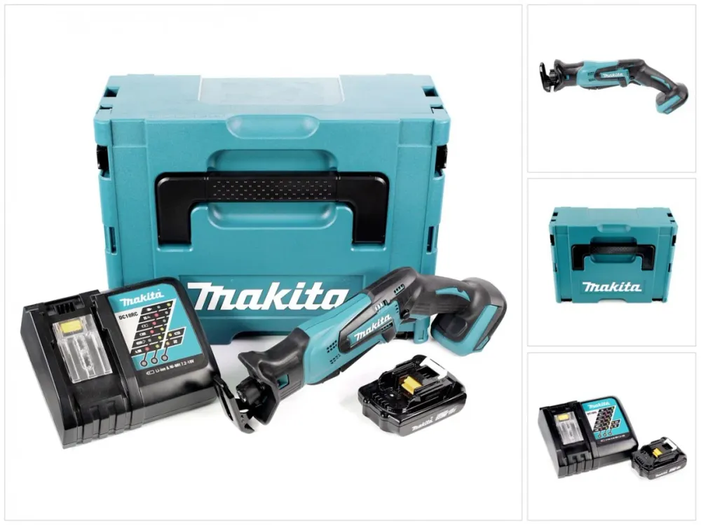 Akumulatorowa pilarka szablasta Makita DJR 183 RA1J 18 V + 1x akumulator 2,0 Ah + ładowarka + Makpac