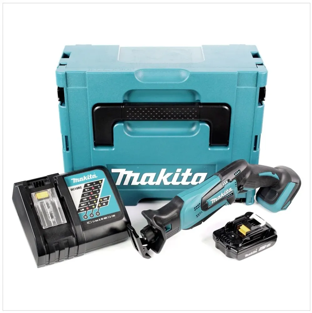 Akumulatorowa pilarka szablasta Makita DJR 183 RA1J 18 V + 1x akumulator 2,0 Ah + ładowarka + Makpac