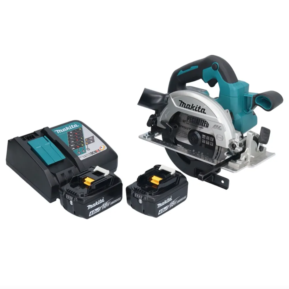 Akumulatorowa pilarka tarczowa Makita DHS 661 RM 18 V 165 mm bezszczotkowa + 2x akumulator 4,0 Ah + ładowarka