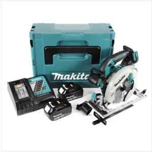 Akumulatorowa pilarka tarczowa Makita DHS 680 RMJ 18 V 165 mm bezszczotkowa + 2x akumulator 4,0 Ah + ładowarka + walizka M...