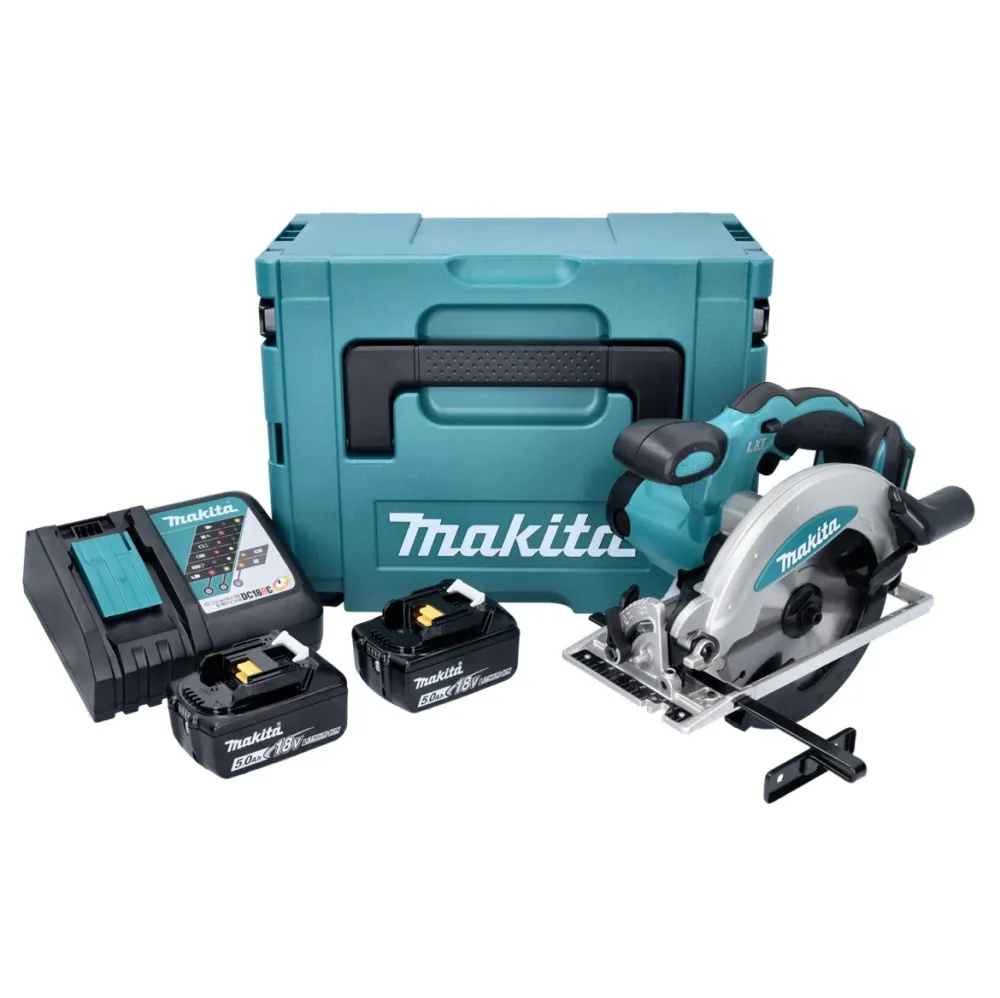 Akumulatorowa pilarka tarczowa Makita DSS 610 RTJ 18 V 165 mm + 2x akumulator 5,0 Ah + ładowarka + Makpac