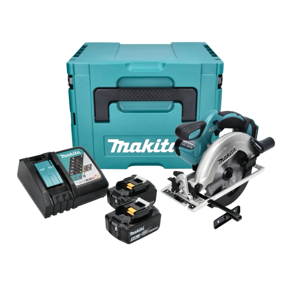 Akumulatorowa pilarka tarczowa Makita DSS 611 RTJ 18 V 165 mm + 2x akumulator 5,0 Ah + ładowarka + Makpac