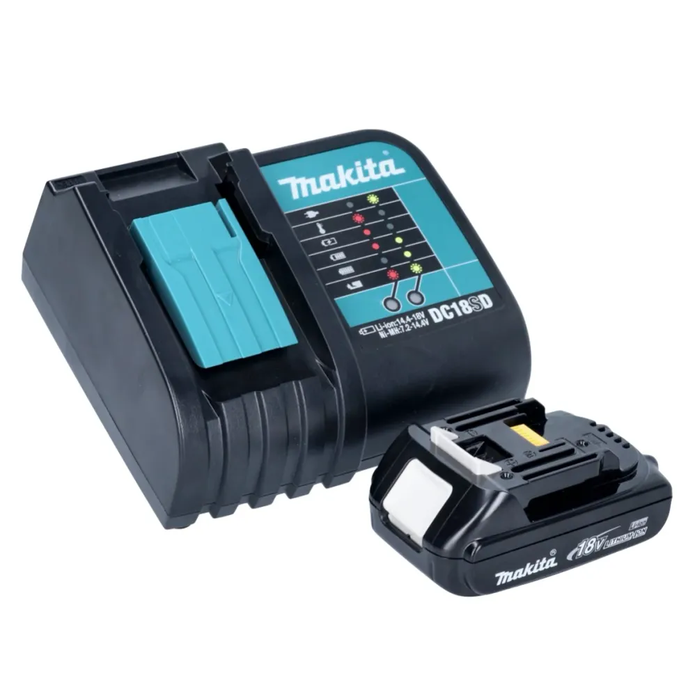 Akumulatorowa szlifierka mimośrodowa Makita DBO 180 SY1 18 V 125 mm + 1x akumulator 1,5 Ah + ładowarka