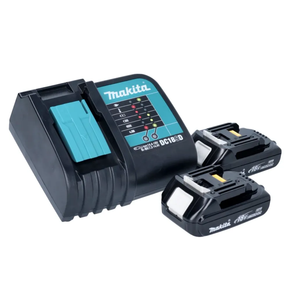 Akumulatorowa szlifierka oscylacyjna mimośrodowa Makita DBO 180 SY 18 V 125 mm + 2x akumulator 1,5 Ah + ładowarka