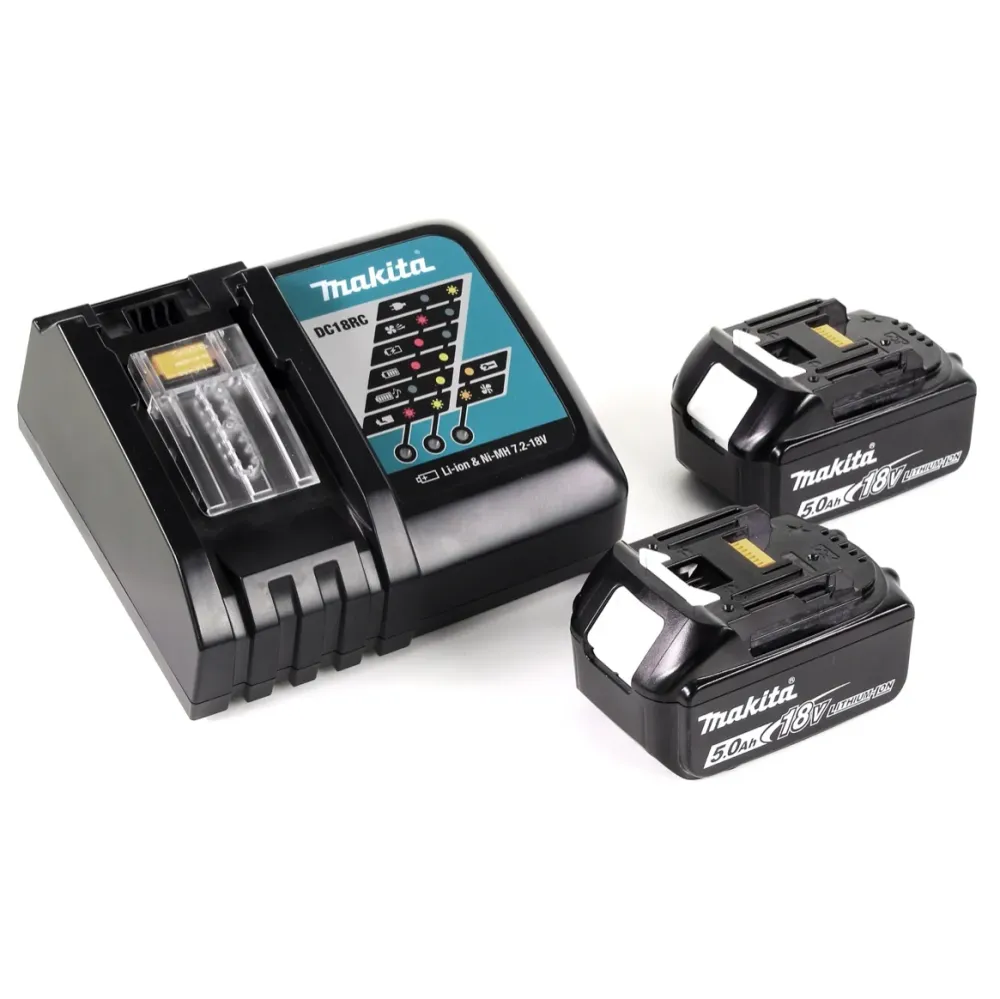 Akumulatorowa wiertarko-wkrętarka Makita DDF 459 RTJ 18 V Li-Ion w zestawie Makpac + 2x akumulator 5,0 Ah + ładowarka