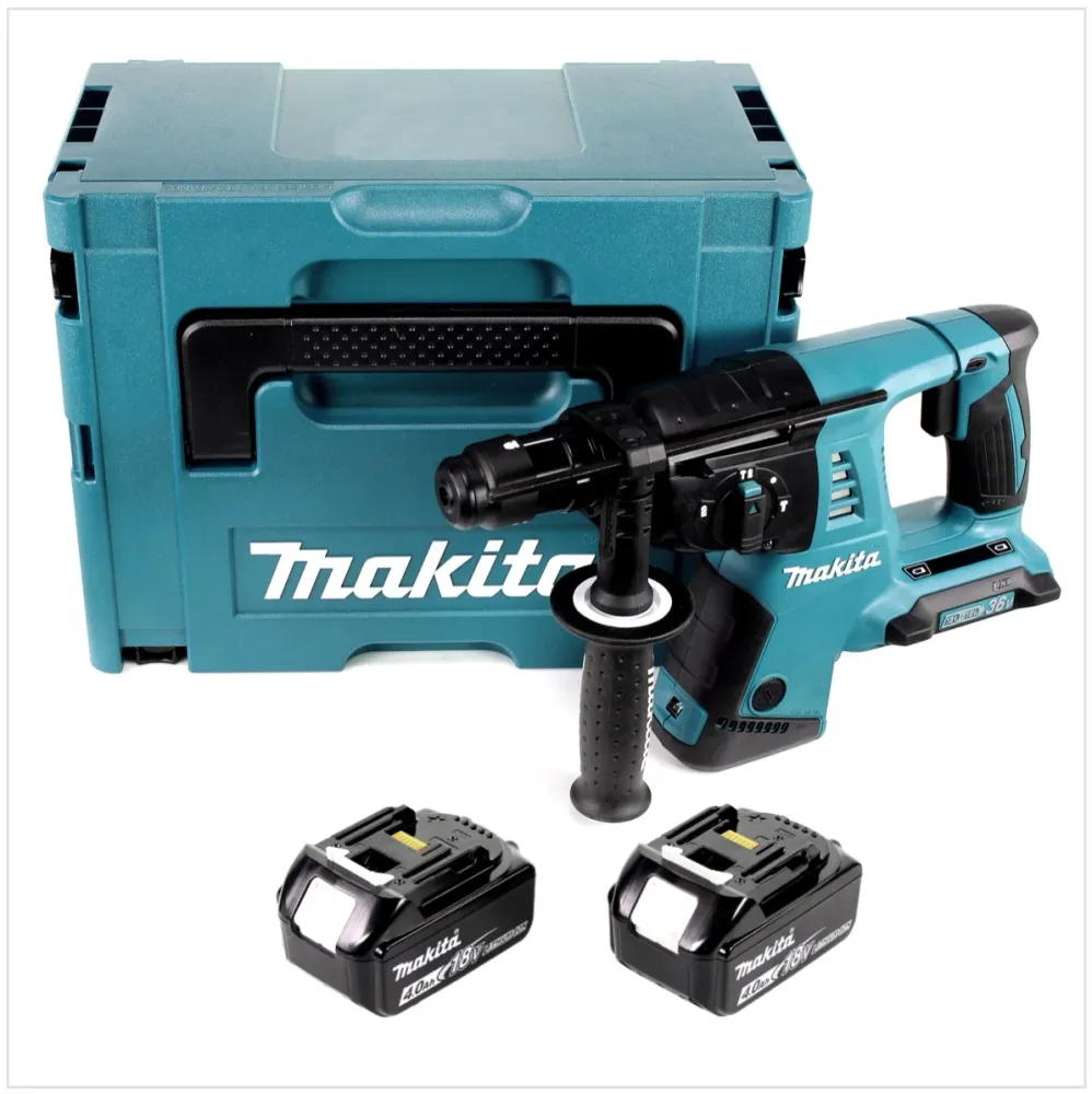 Akumulatorowa wiertarko-wkrętarka Makita DHR 264 2 x 18 V / 36 V Li-Ion SDS Plus w zestawie Makpac 4 z wkładką + 2 x akumu...