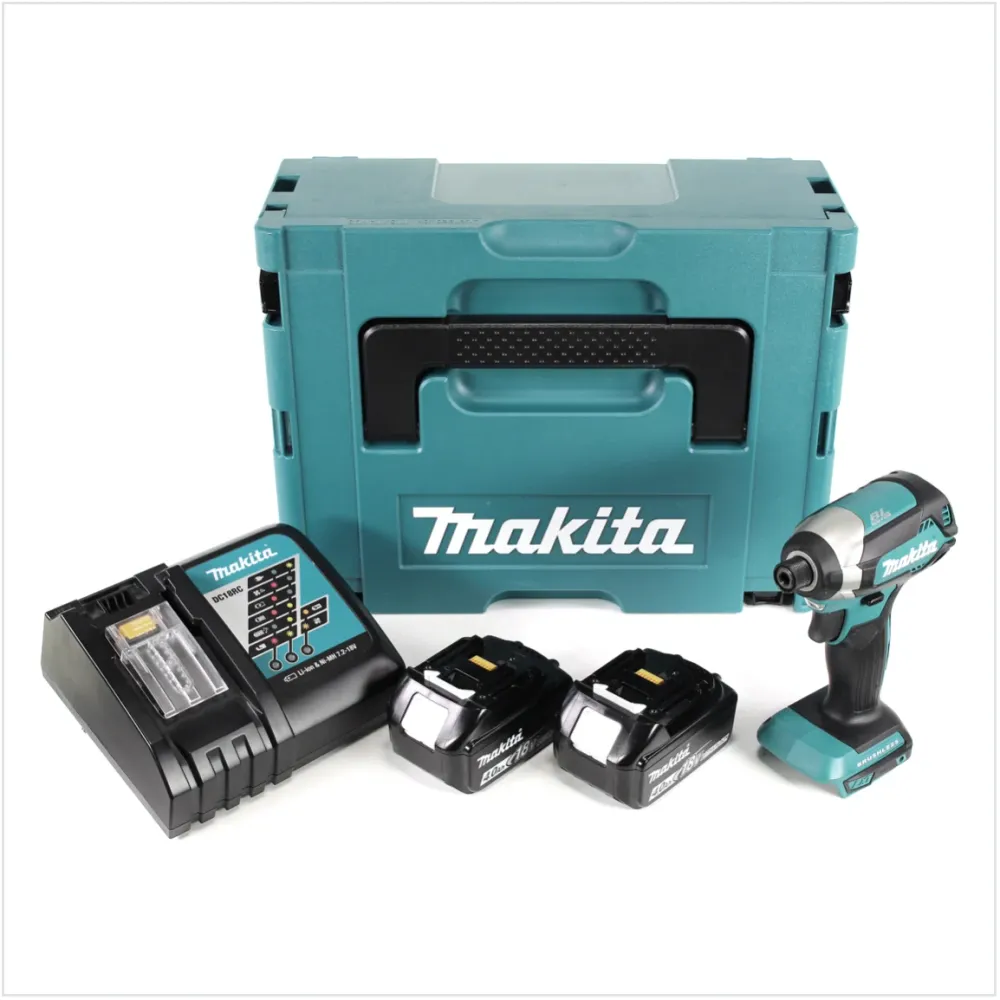 Akumulatorowa wkrętarka udarowa Makita DTD 153 RMJ 18V 170Nm+ 2x akumulator 4,0Ah + szybka ładowarka w zestawie Makpac 2