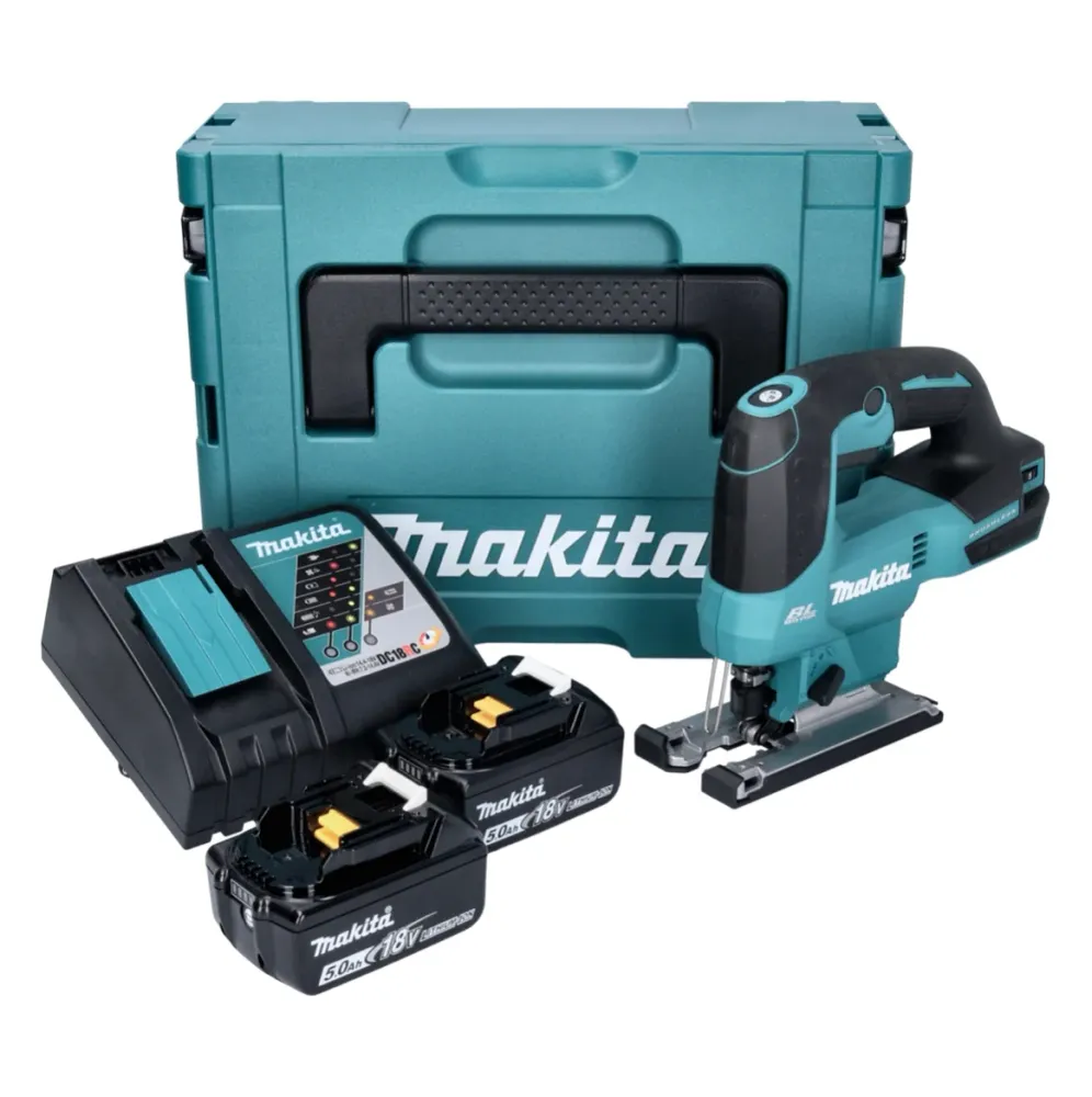 Akumulatorowa wyrzynarka wahadłowa Makita DJV 184 RTJ 18 V bezszczotkowa + 2x akumulator 5,0 Ah + ładowarka + Makpac