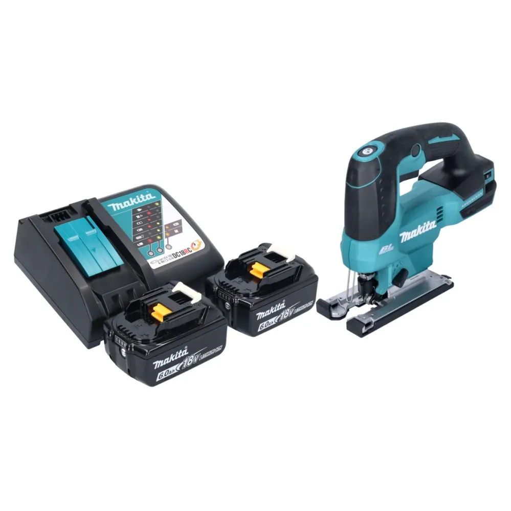 Akumulatorowa wyrzynarka wahadłowa Makita DJV 184 RG 18 V bezszczotkowa + 2x akumulator 6,0 Ah + ładowarka