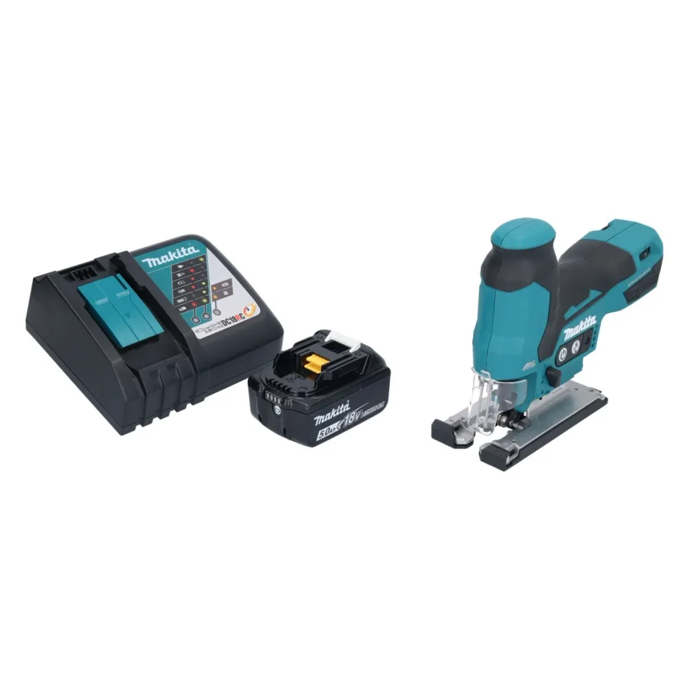 Akumulatorowa wyrzynarka wahadłowa Makita DJV 185 RT1 18 V bezszczotkowa + 1x akumulator 5,0 Ah + ładowarka