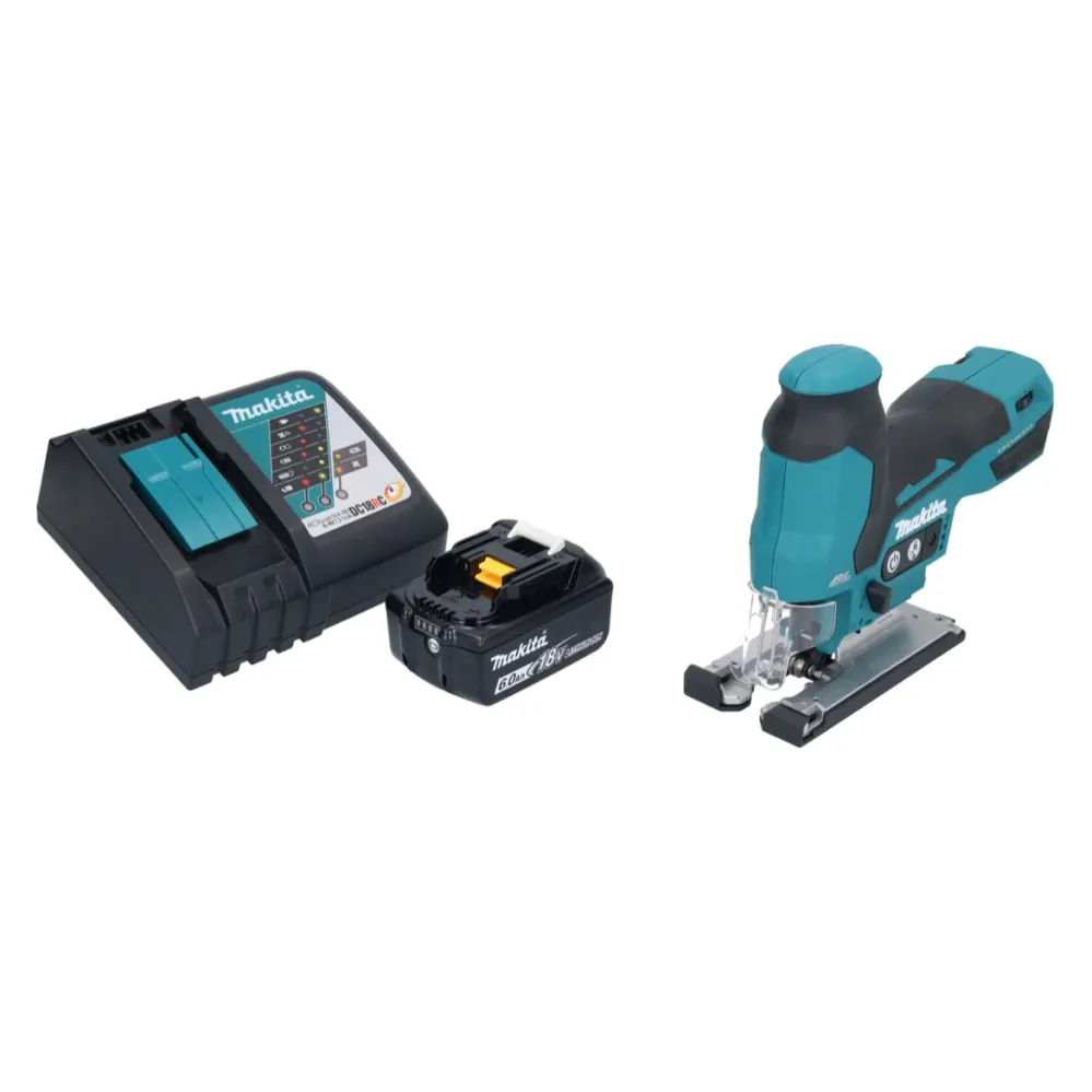 Akumulatorowa wyrzynarka wahadłowa Makita DJV 185 RG1 18 V bezszczotkowa + 1x akumulator 6,0 Ah + ładowarka