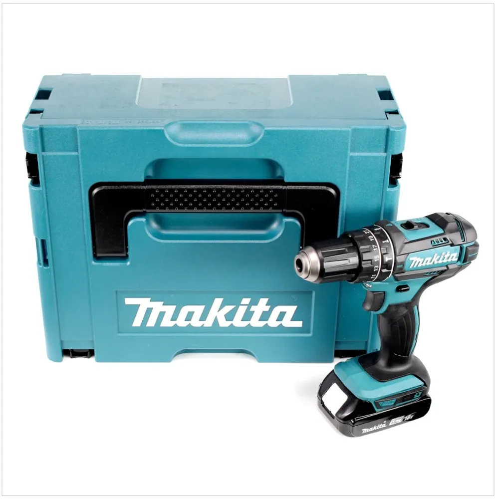Makita DHP 482 Y1J akumulatorowa wiertarka udarowa 18 V 62 Nm + 1x akumulator 1,5 Ah + Makpac - bez ładowarki