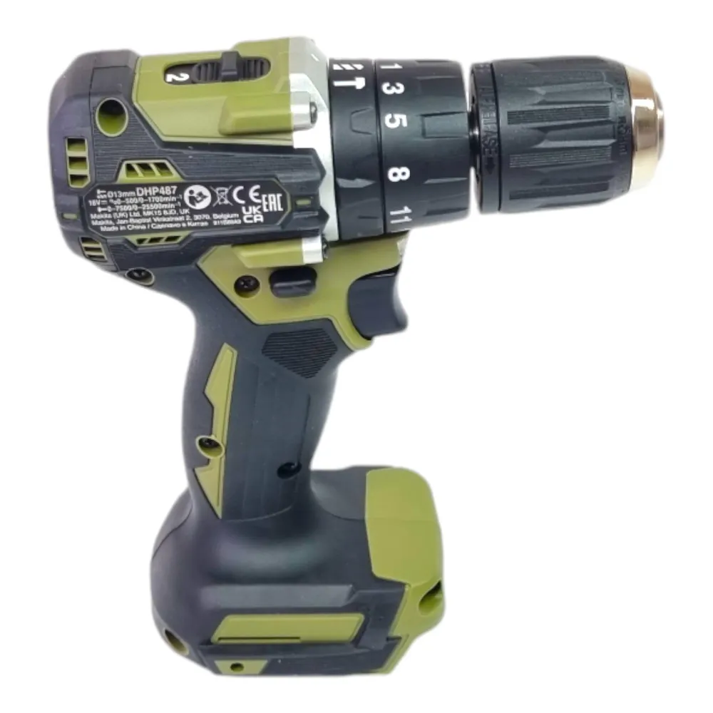 Makita DHP 487 A1O Akumulatorowa wiertarko-wkrętarka udarowa 18 V 40 Nm bezszczotkowa seria Olive Outdoor Adventure + 1x a...
