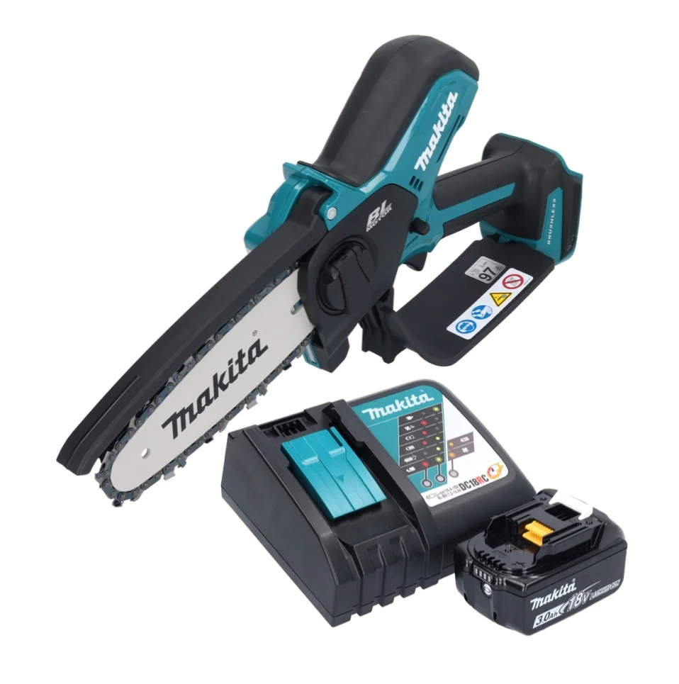 Makita DUC 150 RF akumulatorowa pilarka łńcuchowa 18 V 15 cm bezszczotkowa + 1x akumulator 3,0 Ah + ładowarka