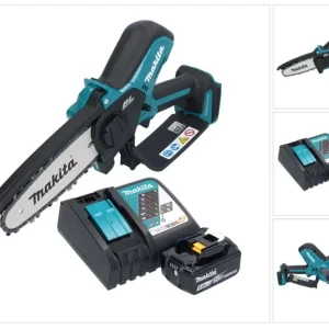 Makita DUC 150 RT akumulatorowa pilarka łńcuchowa 18 V 15 cm bezszczotkowa + 1x akumulator 5,0 Ah + ładowarka
