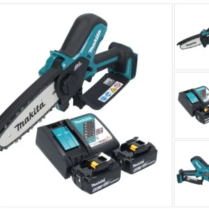 Makita DUC 150 RG2 Akumulatorowa pilarka łńcuchowa 18 V 15 cm bezszczotkowa + 2x akumulator 6,0 Ah + ładowarka
