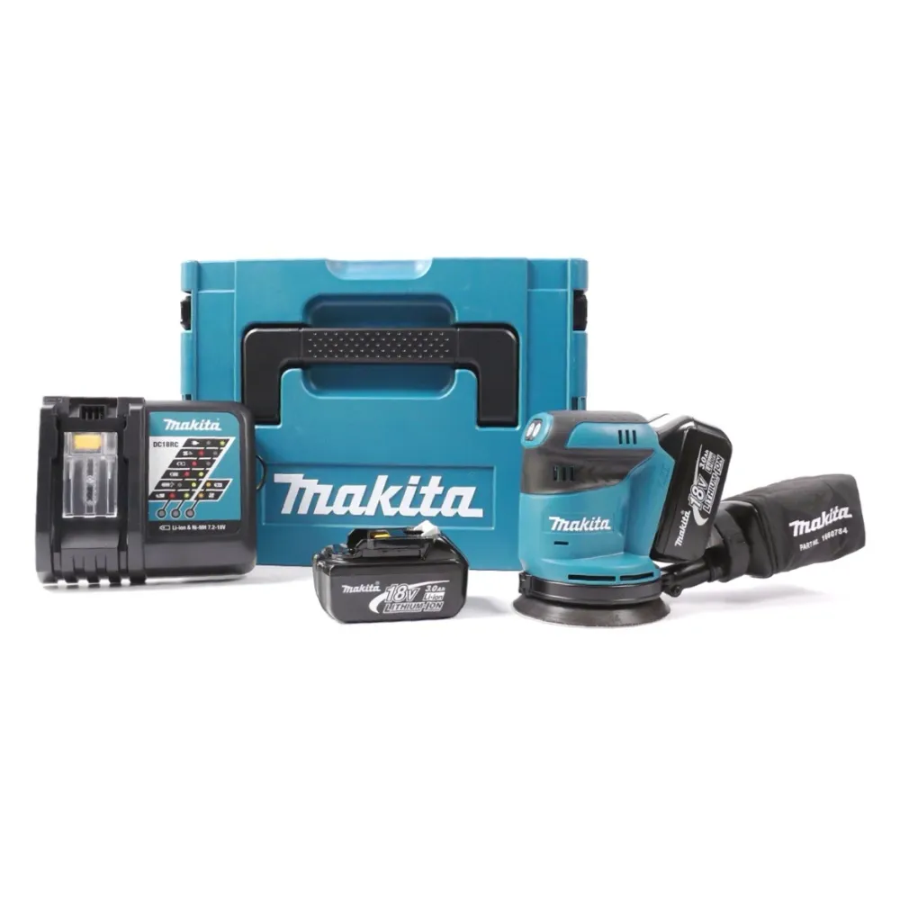 Makita BBO 180 RFJ 18V akumulatorowa szlifierka oscylacyjna + 2x akumulator 3.0Ah + ładowarka + Makpac
